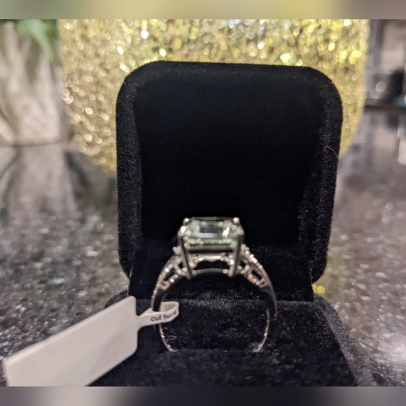 DELMAR STERLING SILVER PASIOLITE & WHITE TOPAZ SIZE 7 1/2 NEW IN BOX ❤ - Picture 1 of 9